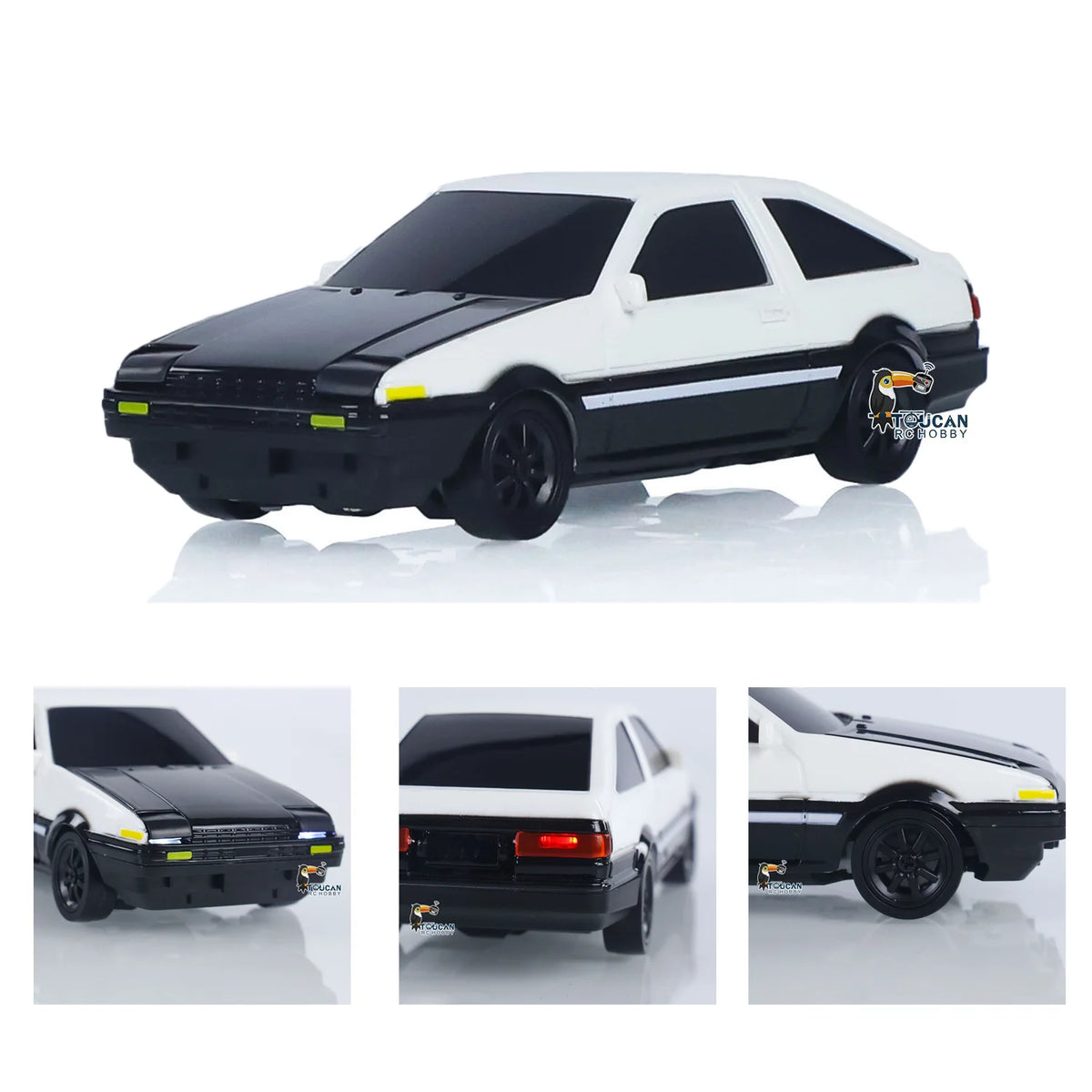 JIABAILE 4306 RC Drift Auto 1:43 mit Gyro 4WD 2,4 GHz Schwarz-Weiß