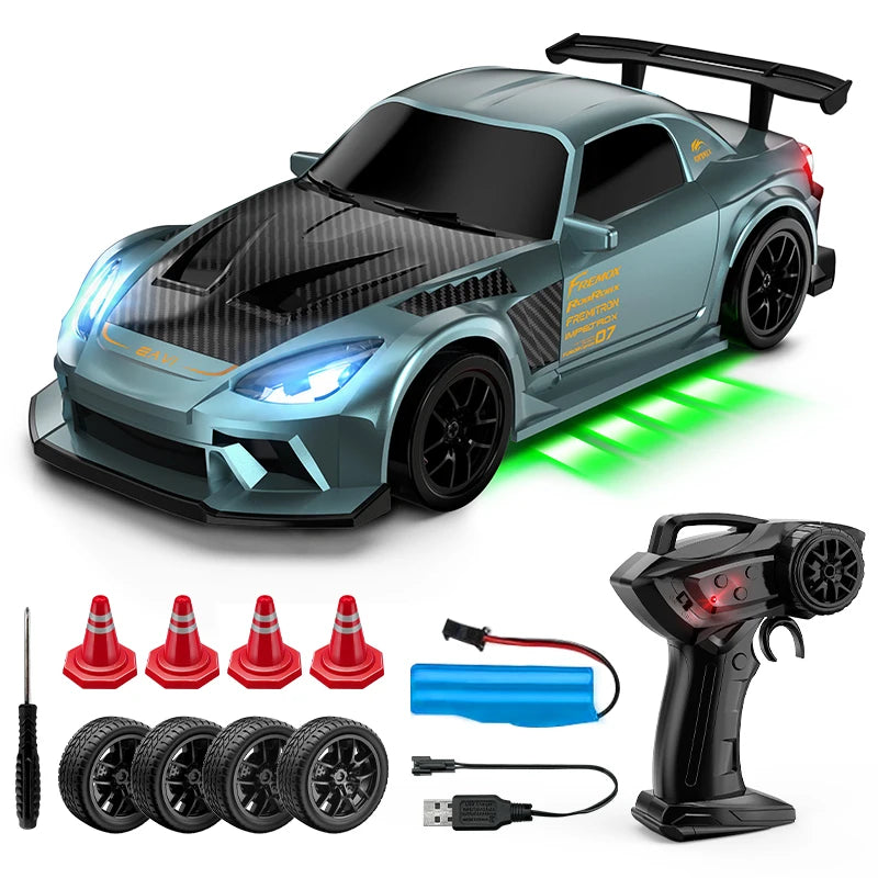 RC-Drift-Auto mit Licht & Ersatz-Driftreifen – High-Speed-ferngesteuertes Auto