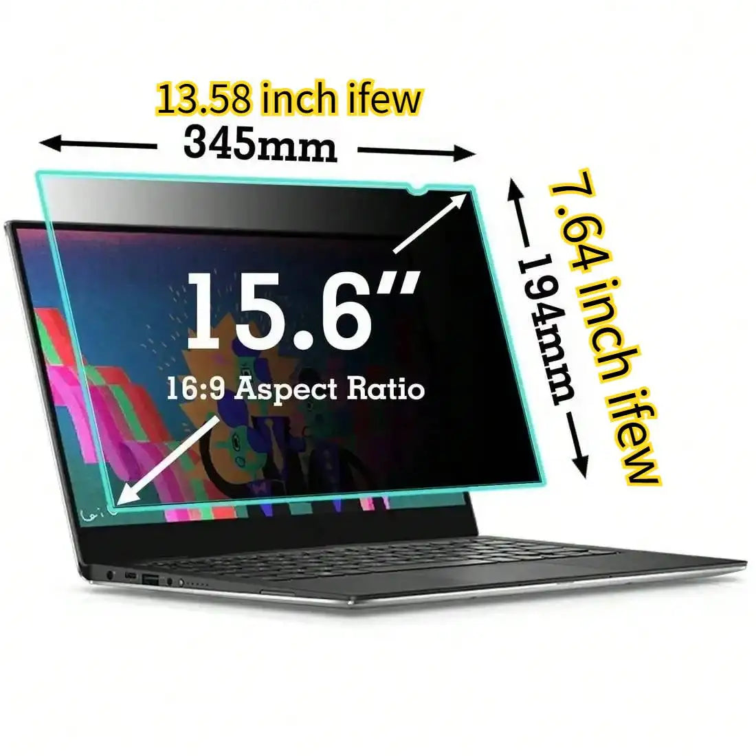 Laptop-Blickschutzfilter – Anti-Spionage-Schutz, 11,6–17,3 Zoll