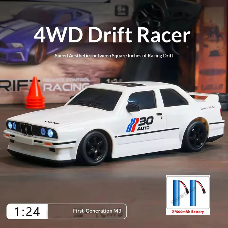 1:24 RC-Drift-Auto – Allradantrieb (4WD), 2,4-GHz-Fernsteuerung, bis zu 20 km/h, LED-Beleuchtung