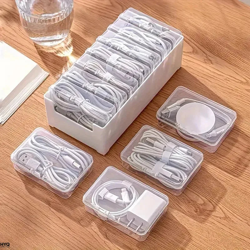 Set aus Kabel-Aufbewahrungsboxen – 7 kleine + 1 große Box