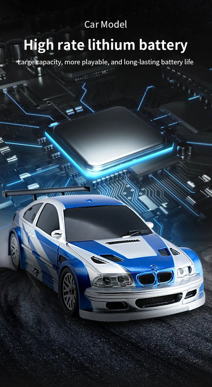 JIABAILE 4302 RC Drift Auto 1:43 4WD 2,4 GHz Silber-Blau ohne Gyro