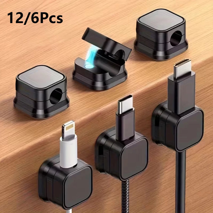 Magnetische Kabelclips – selbstklebender Kabel-Organizer, 6er- oder 12er-Pack