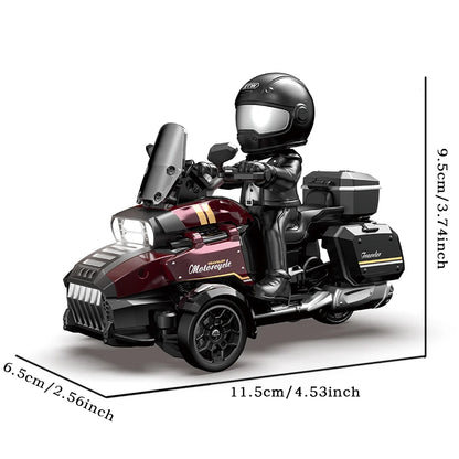 Retro RC Drift-Motorrad 1:43 – 4WD-Dreirad mit LED-Scheinwerfer