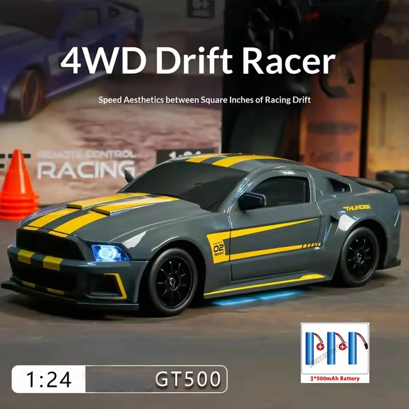 1:24 RC-Drift-Auto – Allradantrieb (4WD), 2,4-GHz-Fernsteuerung, bis zu 20 km/h, LED-Beleuchtung