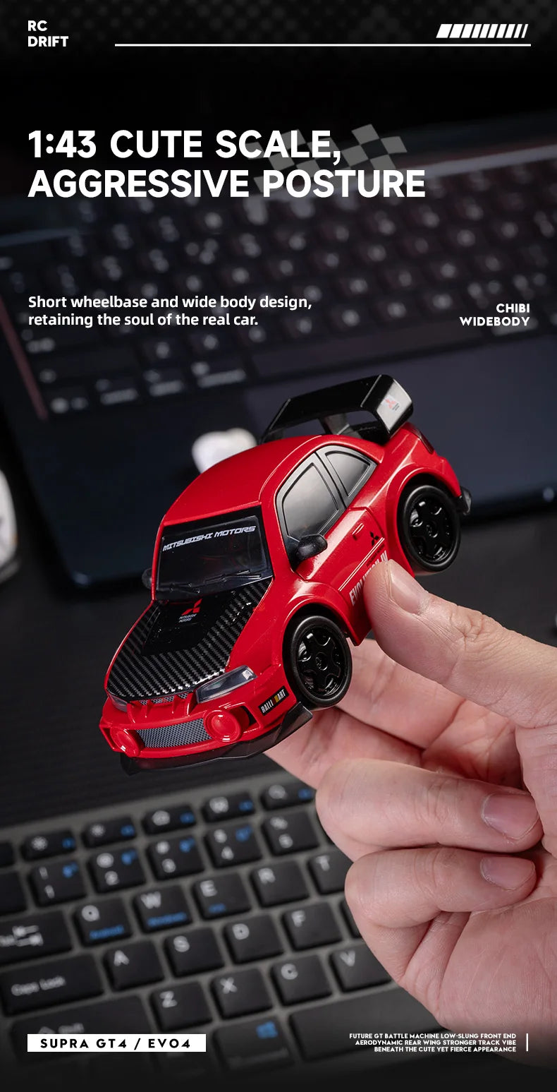 RC Mini Drift Auto 1:43 – Toyota Supra & Mitsubishi Evo | 2,4 GHz