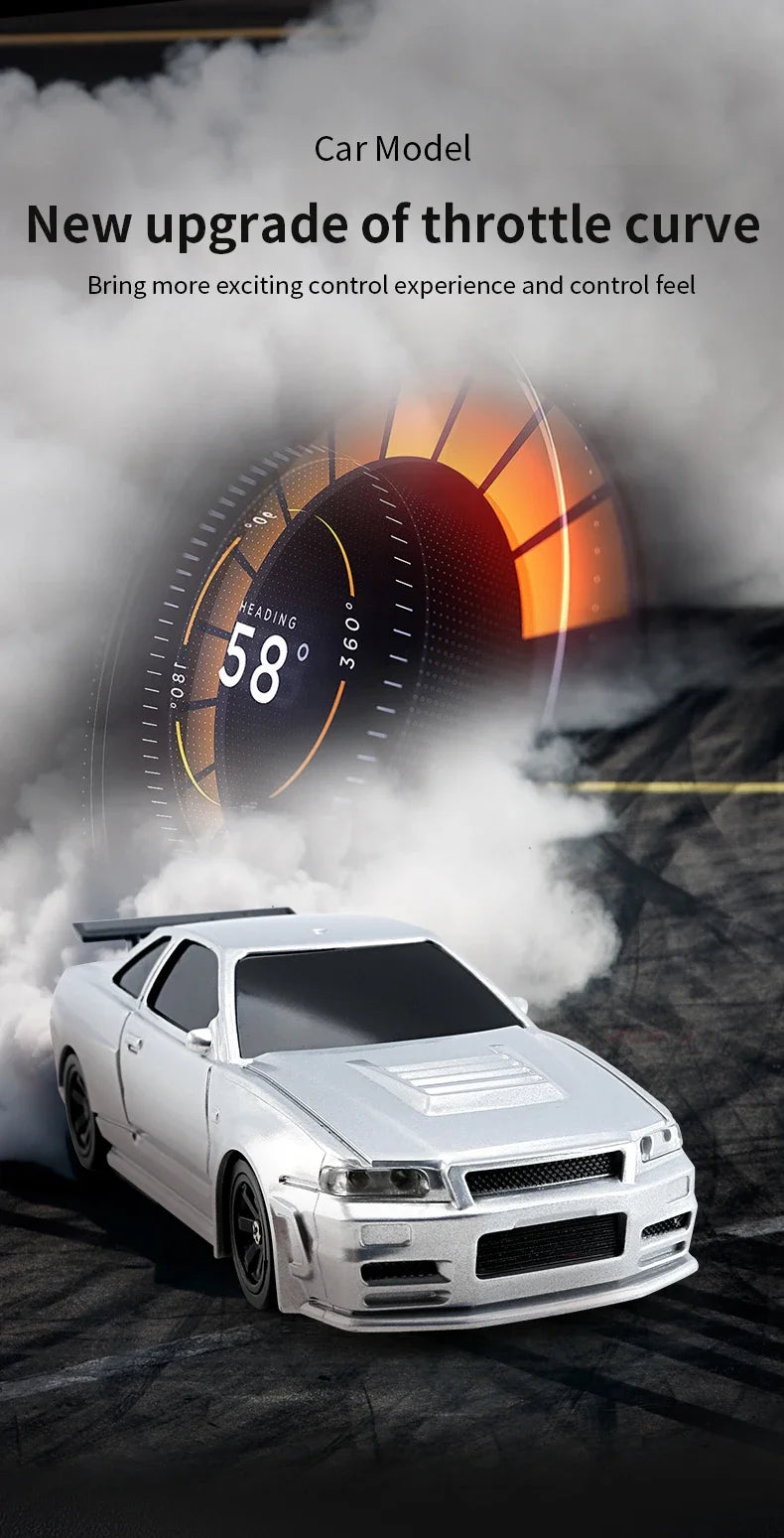 JIABAILE 4304 RC Drift Auto 1:43 mit Gyro 4WD 2,4 GHz Silber