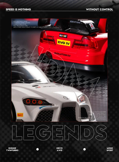 RC Mini Drift Auto 1:43 – Toyota Supra & Mitsubishi Evo | 2,4 GHz
