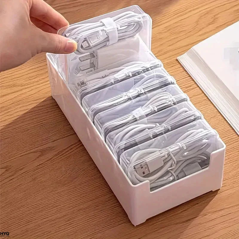 Set aus Kabel-Aufbewahrungsboxen – 7 kleine + 1 große Box