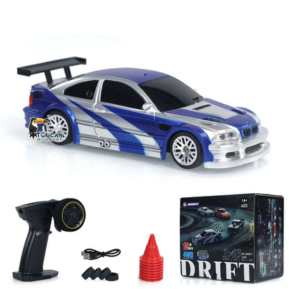 JIABAILE 4302 RC Drift Auto 1:43 mit Gyro 4WD 2,4 GHz Blau-Silber