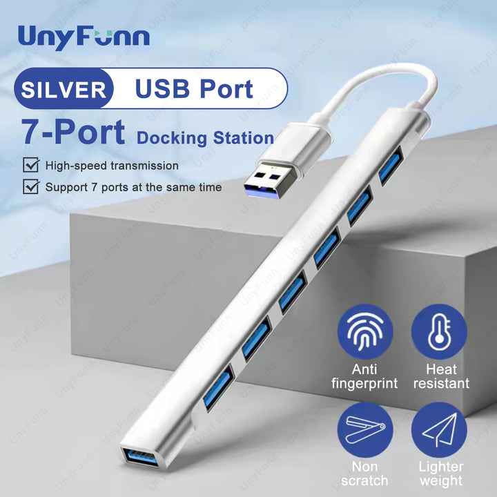 Aluminium USB Hub – 4 oder 7 Ports, USB-C oder USB-A