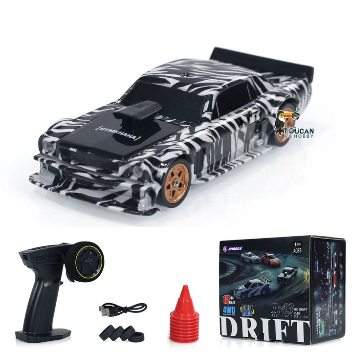 JIABAILE 4301 RC Drift Auto 1:43 mit Gyro 4WD 2,4 GHz Schwarz