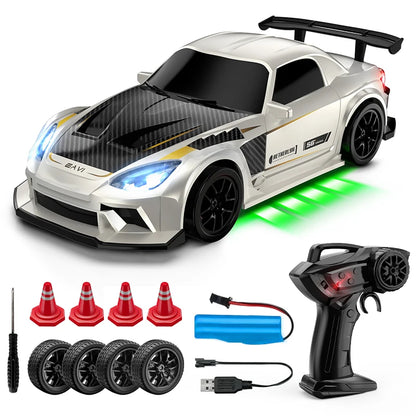 RC-Drift-Auto mit Licht & Ersatz-Driftreifen – High-Speed-ferngesteuertes Auto