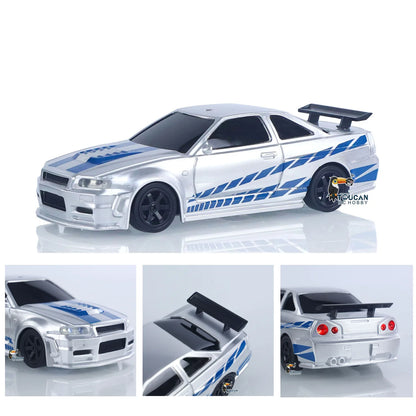 JIABAILE 4304A RC Drift Auto 1:43 4WD 2,4 GHz Silber-Blau ohne Gyro