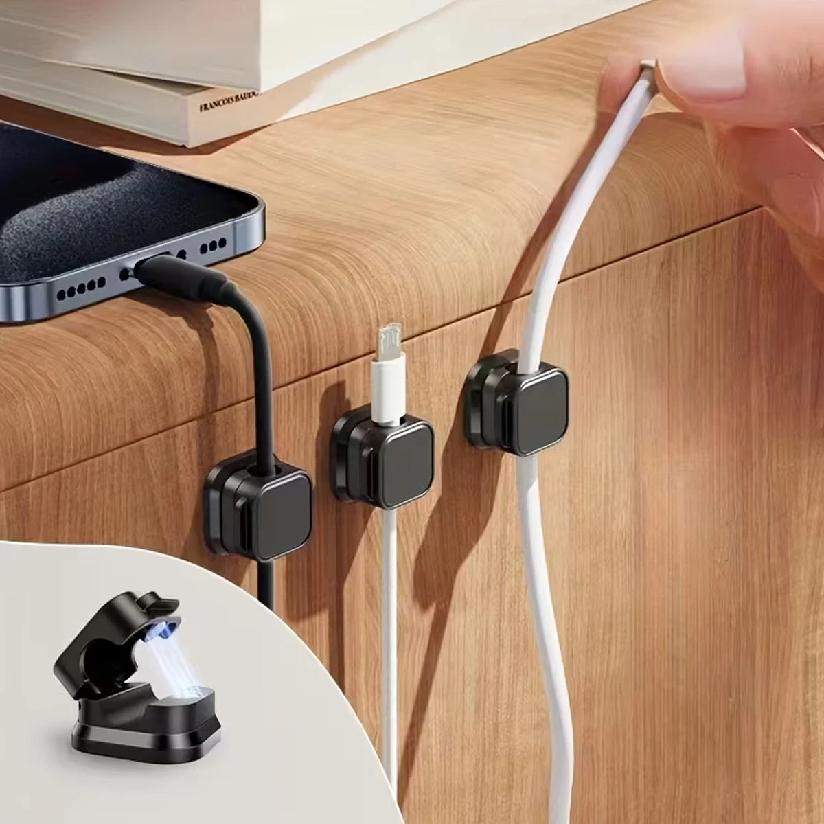 Magnetische Kabelclips – selbstklebender Kabel-Organizer, 6er- oder 12er-Pack