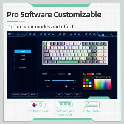 Hot-Swappable RGB Mechanische Gaming-Tastatur – 94 Tasten, 90% Layout