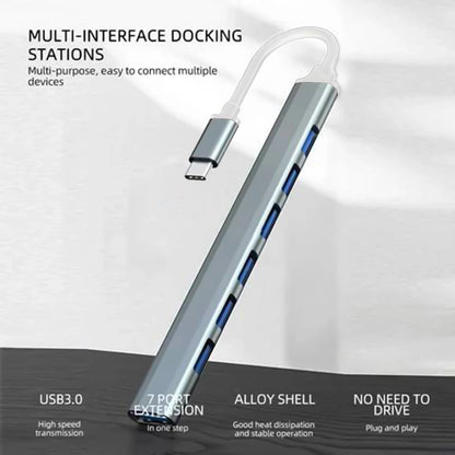Aluminium USB Hub – 4 oder 7 Ports, USB-C oder USB-A