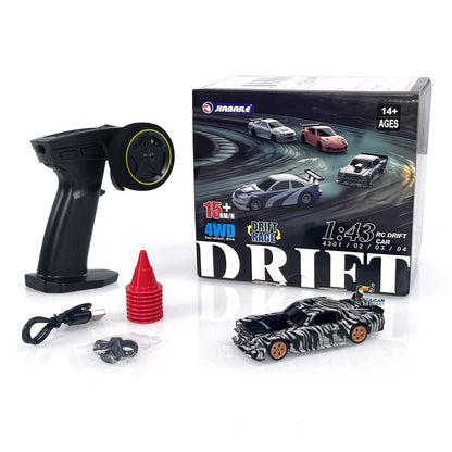 JIABAILE 4301 RC Drift Auto 1:43 mit Gyro 4WD 2,4 GHz Schwarz