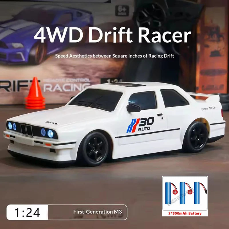 1:24 RC-Drift-Auto – Allradantrieb (4WD), 2,4-GHz-Fernsteuerung, bis zu 20 km/h, LED-Beleuchtung