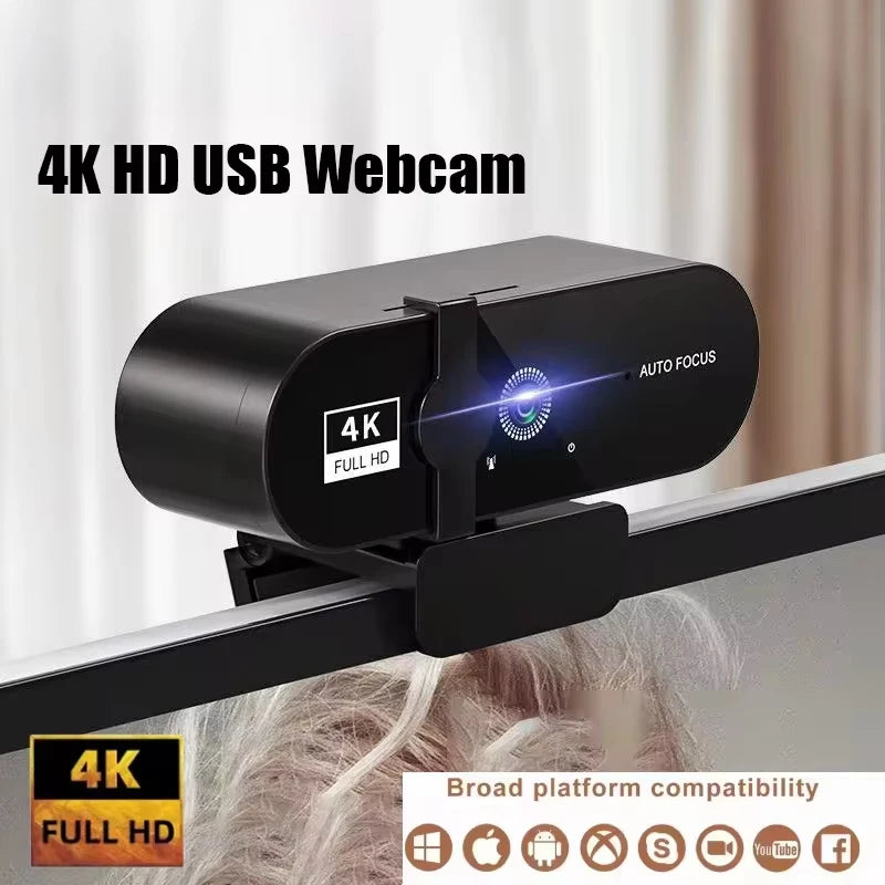 USB-Webcam mit Mikrofon & Autofokus – Full HD bis 4K