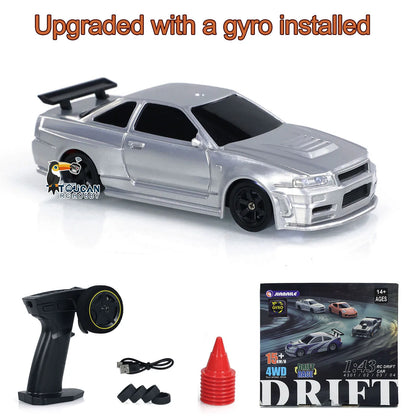 JIABAILE 4304 RC Drift Auto 1:43 mit Gyro 4WD 2,4 GHz Silber