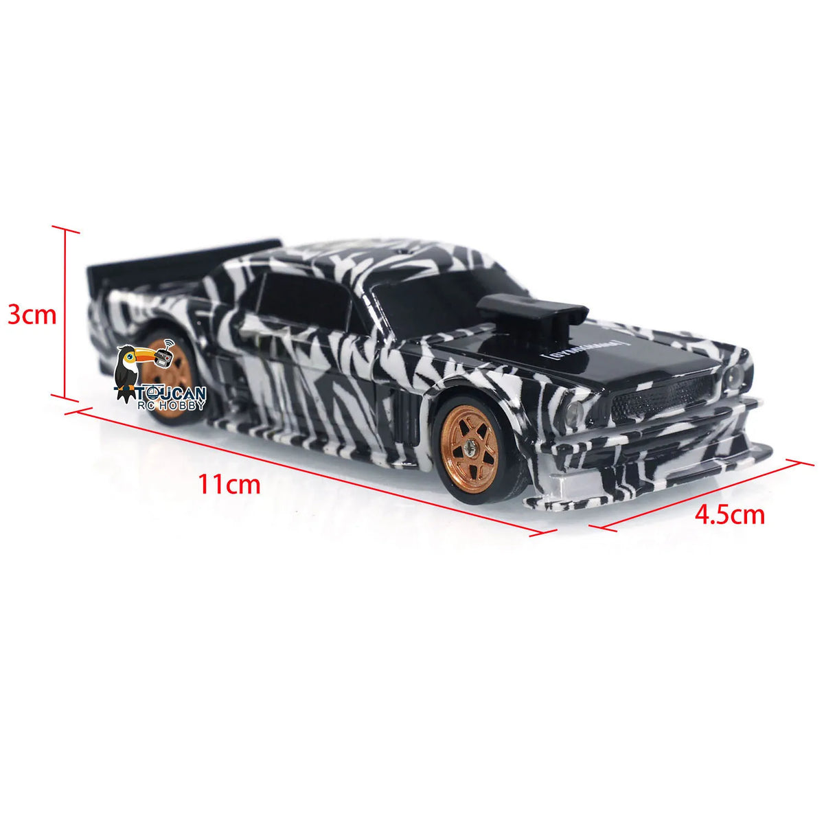 JIABAILE 4301 RC Drift Auto 1:43 mit Gyro 4WD 2,4 GHz Schwarz