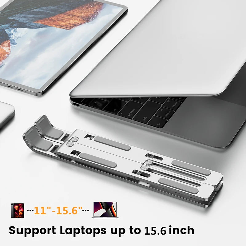 Verstellbarer Aluminium-Laptopständer – faltbar & tragbar