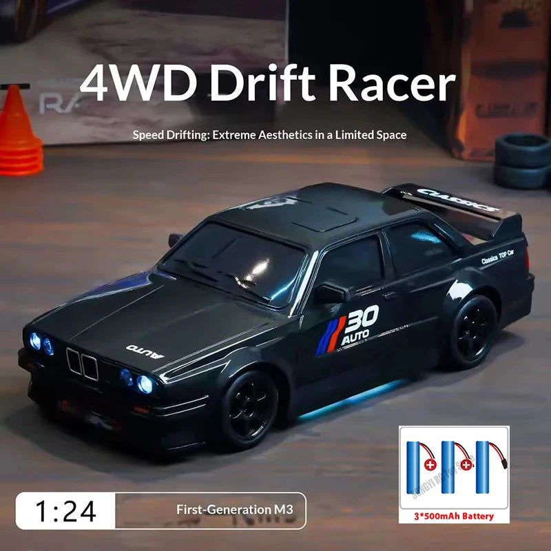 1:24 RC-Drift-Auto – Allradantrieb (4WD), 2,4-GHz-Fernsteuerung, bis zu 20 km/h, LED-Beleuchtung