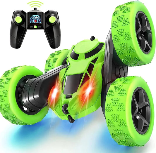 Double-Sided RC Stunt Car – 360° Flips, All-Terrain, LED Lights