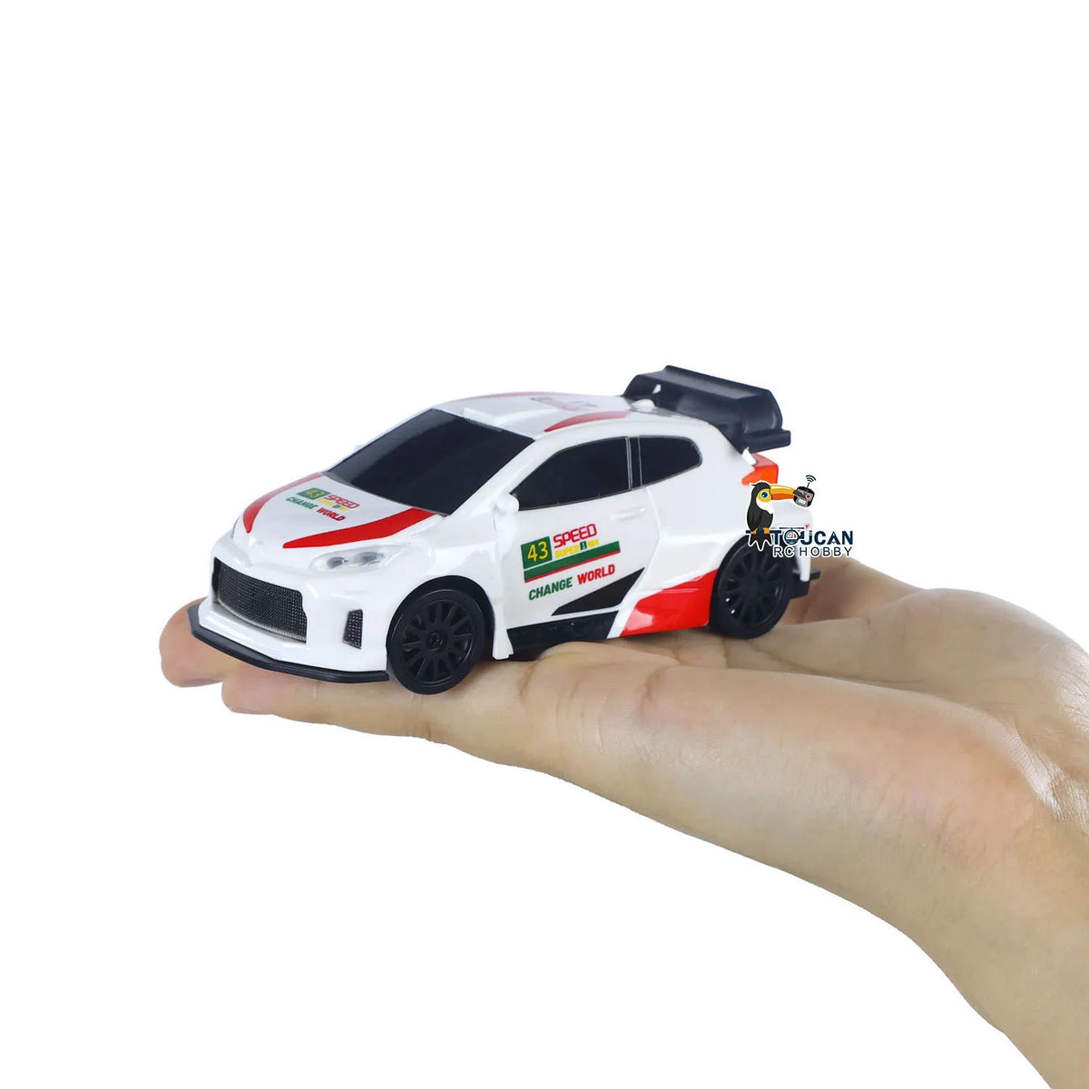 JIABAILE 4308 RC Drift Auto 1:43 mit Gyro 4WD 2,4 GHz Weiß-Rot