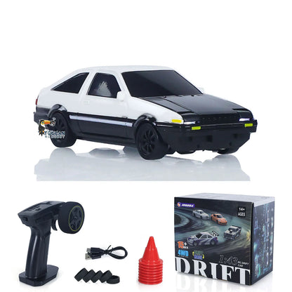 JIABAILE 4306 RC Drift Auto 1:43 mit Gyro 4WD 2,4 GHz Schwarz-Weiß