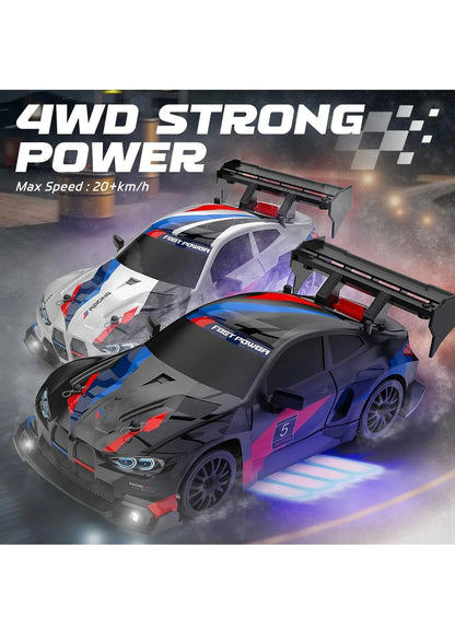 1:24 RC Drift-Auto-Set – 30+ km/h, LED-Beleuchtung, Drift-Reifen & Pylonen
