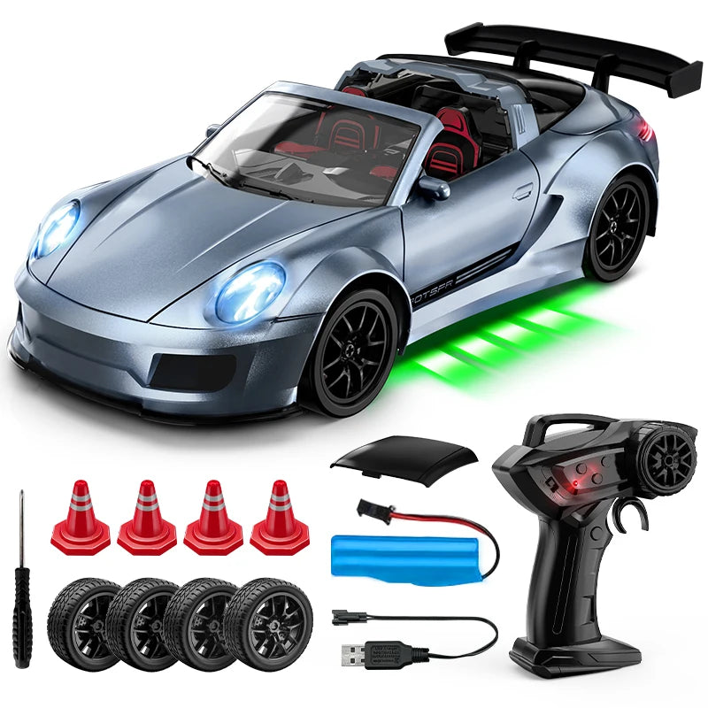 RC-Drift-Auto mit Licht & Ersatz-Driftreifen – High-Speed-ferngesteuertes Auto