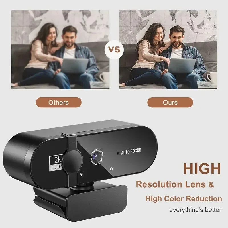 USB-Webcam mit Mikrofon & Autofokus – Full HD bis 4K